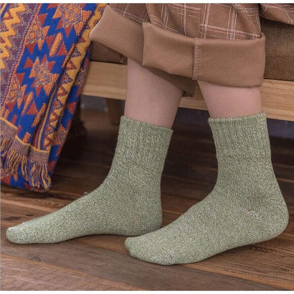 YZKKE 5Pack Womens Q-14 Vintage Winter Soft Warm Thick Cold Knit Wool Crew Sock - Picture 6 of 7